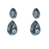 Crystal Silver Night Earrings with two versatile wearing options
